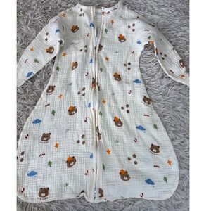 Mommbaby Bear Clouds Muslin Sleep Sack Bag 6-12M